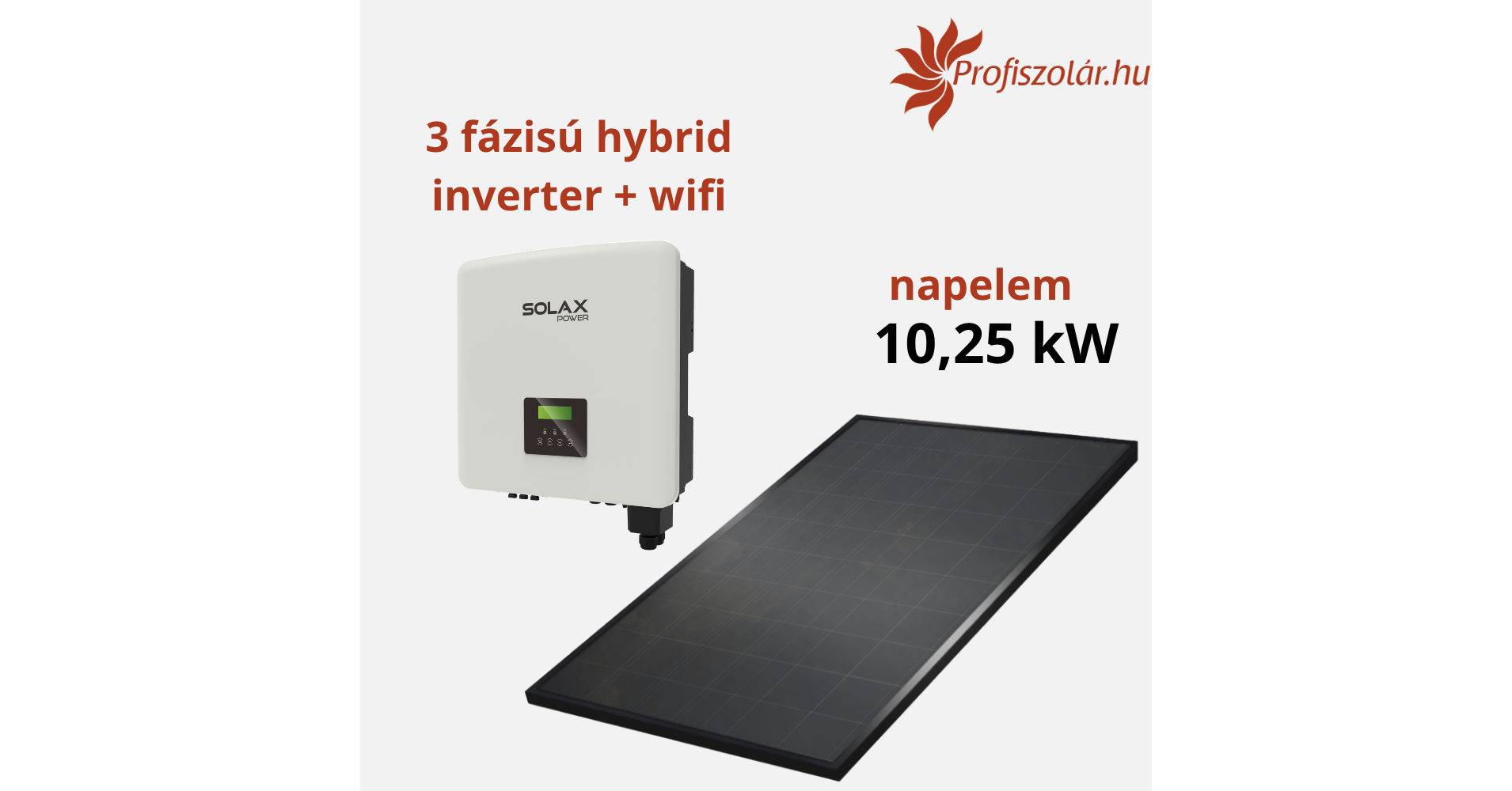 10.66 kWp HYBRID (26 db 410 W) komplett napelem rendszer telepítve ...